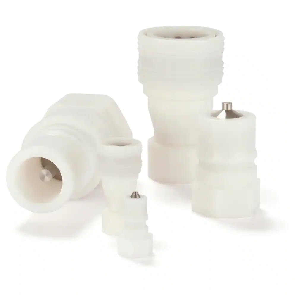 派克70系列快換接頭，使用熱塑材料制造，符合ISO7241-1-B標準結構